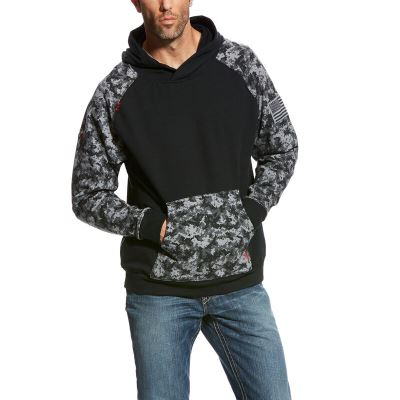 Ariat FR DuraStretch Patriot Siyah / Camo Kapşonlu Sweatshirt Erkek (12168-470)